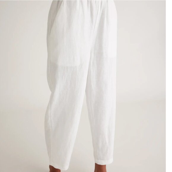 Quince White Linen Ankle Pants - Picture 2 of 12